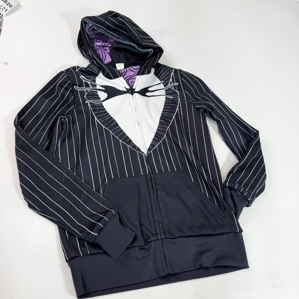 Disney‎ Nightmare Before Christmas Hoodie Womens XS Jack Sally Reversible Zip Up